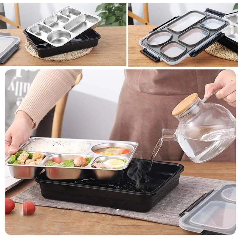 Stainless Steel Lunch Box for Kid Heated New Lunch Box Kitchen Accessories Bento Box Meal Prep Food Container Storage