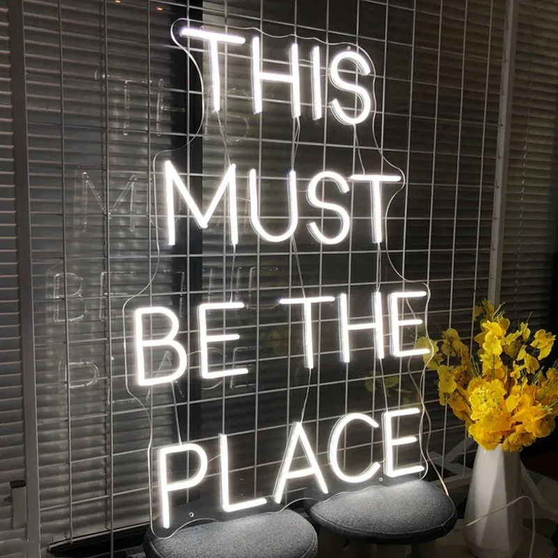 This Must Be The Place Neon Bar Sign Custom Neon Sign LED Light Sign For Home Bedroom Party Wall Decor Store Bar Signage