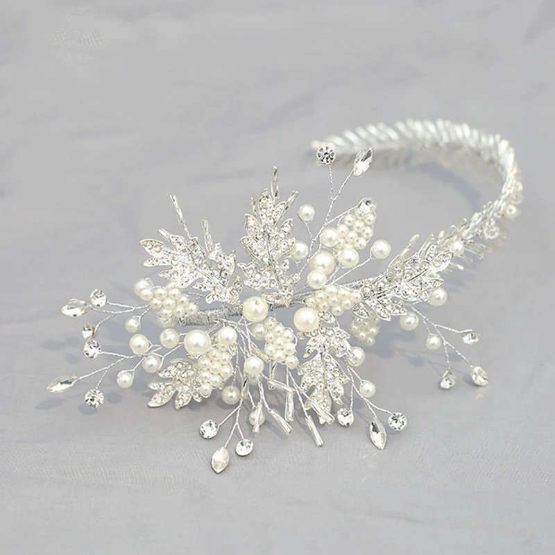 New Handmade Beads Bride Crystal fascinator Bridal wedding hairdress  Stage accessories