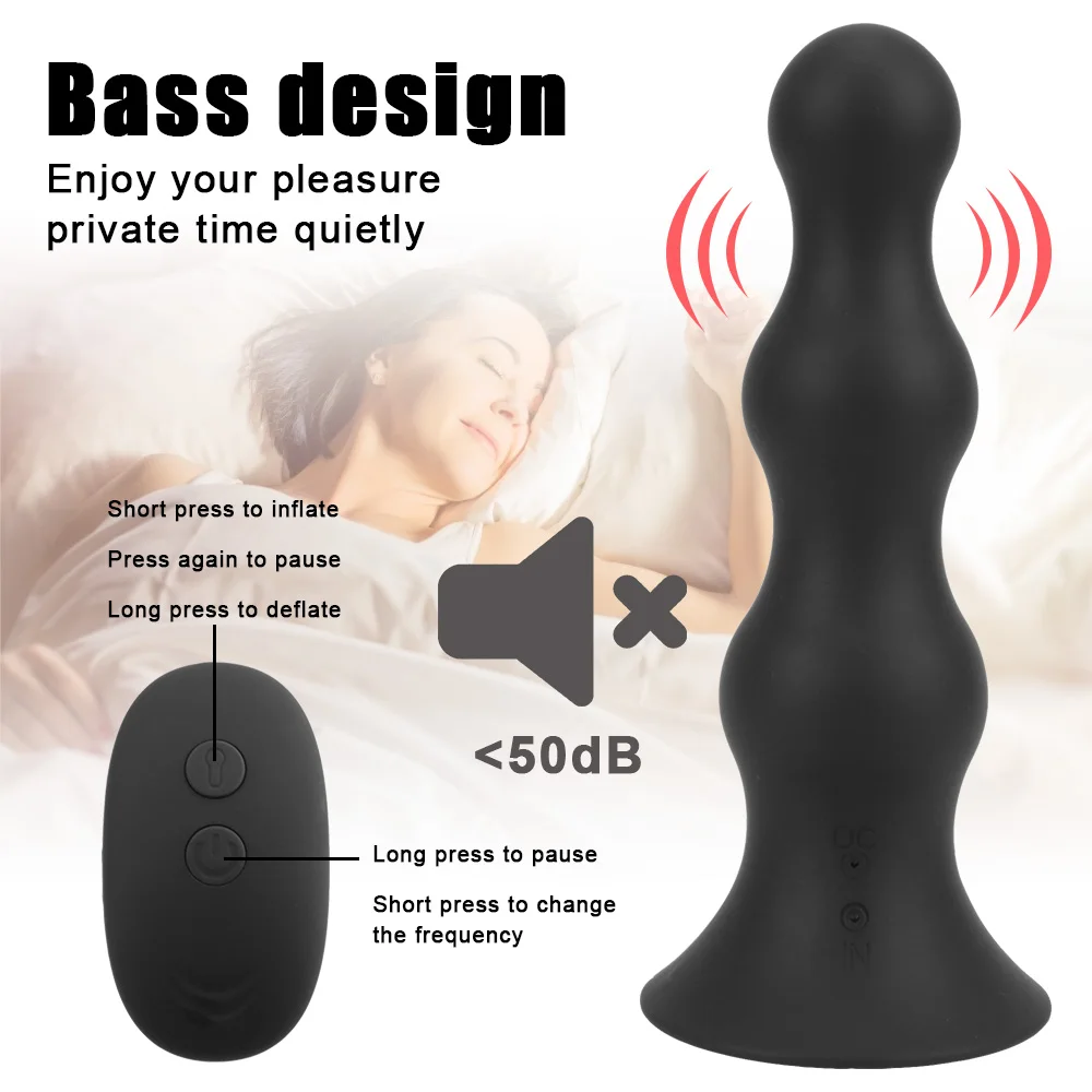 Wireless Remote Control Butt Plug Anal Beads Vibrator Inflatable Anal Dilator 85mm Male Prostate Massager Anal Sex Toys