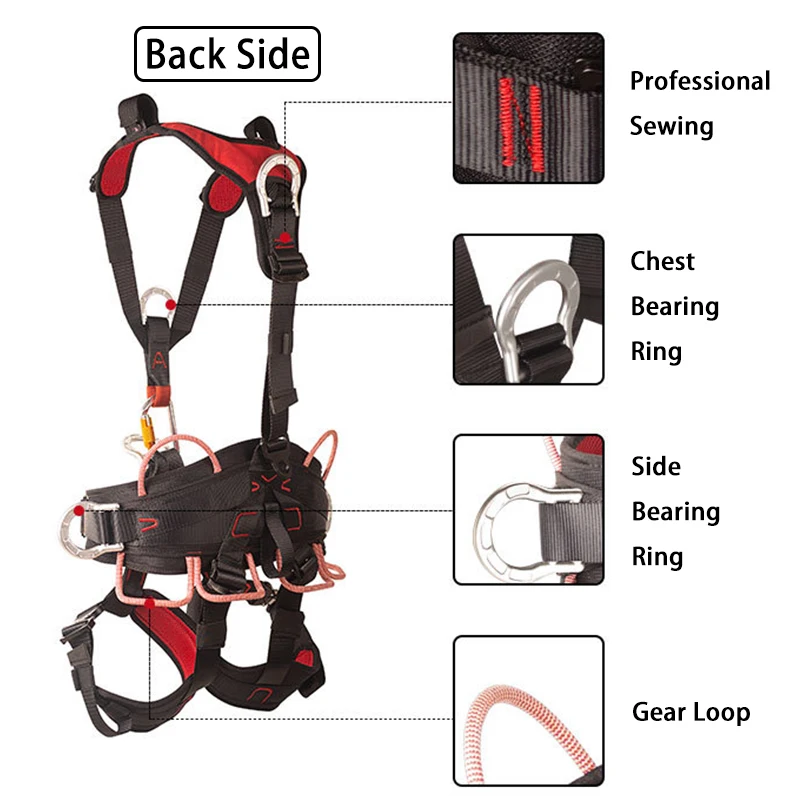 Construction Safety Full Body Harness Belt Fall Protection Outdoor Rock Climbing Harness Professional Assemable Gear