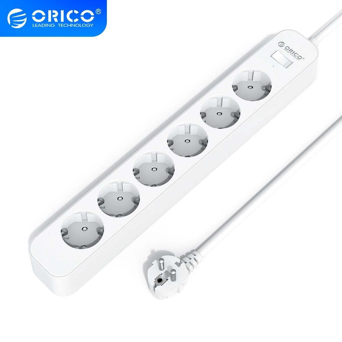 ORICO Power Strip with 3m Extension Cable Electrica Socket Multiple Sockets with Overload Surge Protector Network Filter