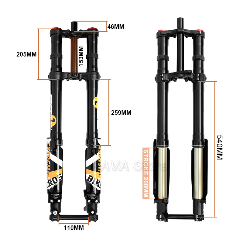 Fastace AHX12RV Front Suspension Gold ALX13RC Electric Dirty Bike Fork 1.0/2.0 60lbs Rear Shock 265mm for Surron Talaria Sting