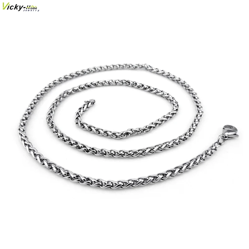 

Silver Color 4mm Chain Stainless Steel Rolo Chain with Lobster Clasp Men Women Chains