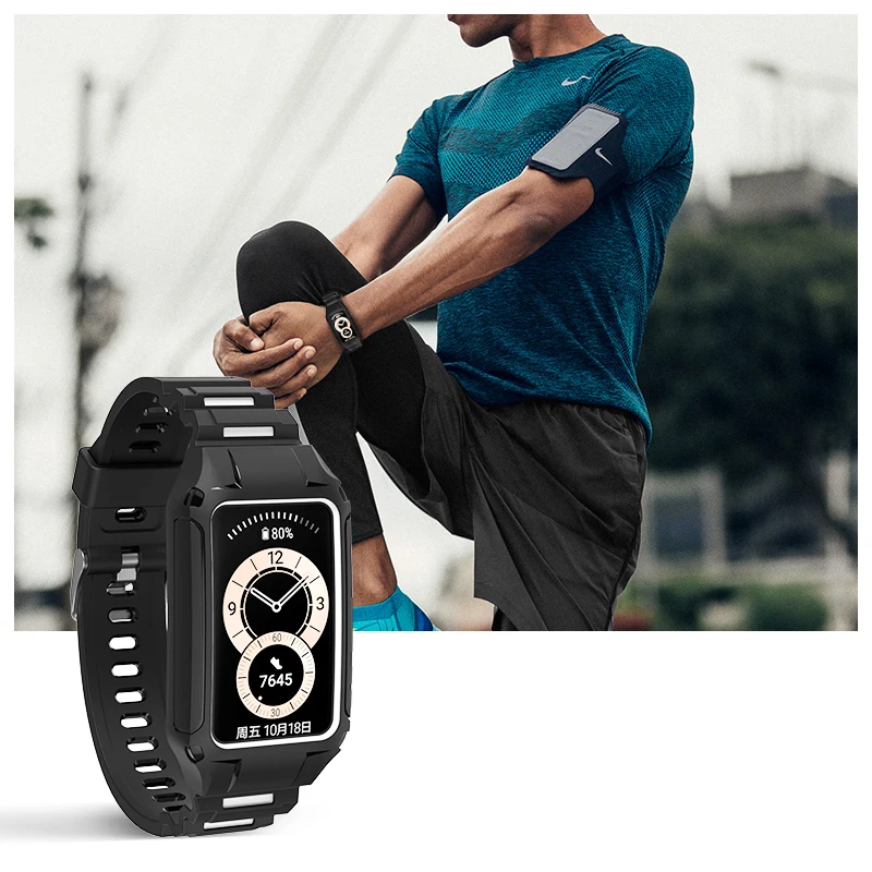 SIKAI Dây Đeo Ban Nhạc Cho Huawei Ban Nhạc 6 Ốp Lưng Bao Phủ Toàn Khung Bảo Vệ Màn Hình Trong Cho Honor Ban Nhạc 6 Vòng Tay Vỏ Bumber TPU Vỏ Ốp Lưng