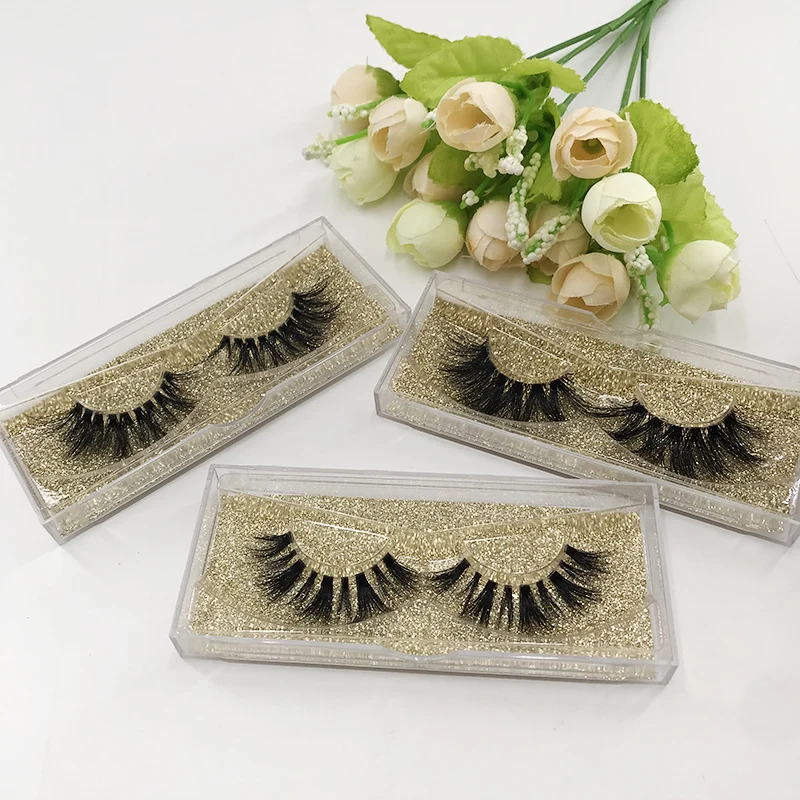 1 pair Mink Eyelashes Clear Band Lashes Handmade 5D Transparent Band Full Strip Lashes