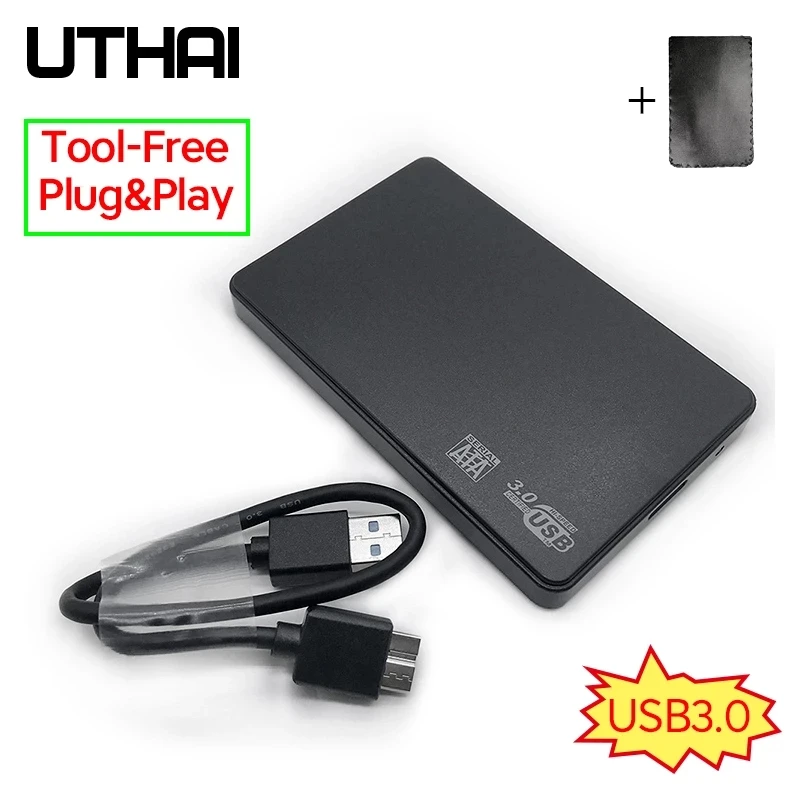 UTHAI T22 2.5 "SATA to USB3.0 HDD 인클로저 모바일 하드 드라이브 케이스 SSD 외장형 HDD 박스 USB3.0 케이블 ABS