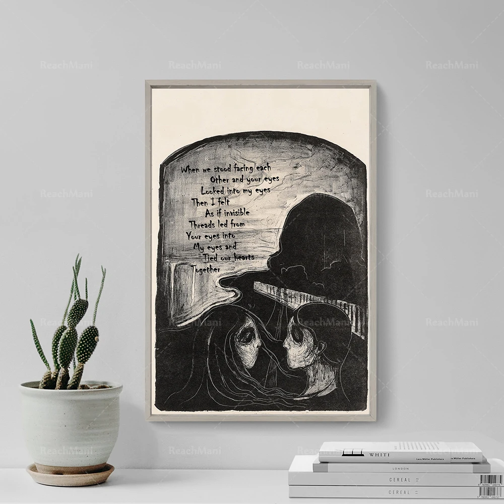 

Edvard Munch - When we stood facing each other - Poster Original Art Print Photo Wall Home Decor Quote Attraction