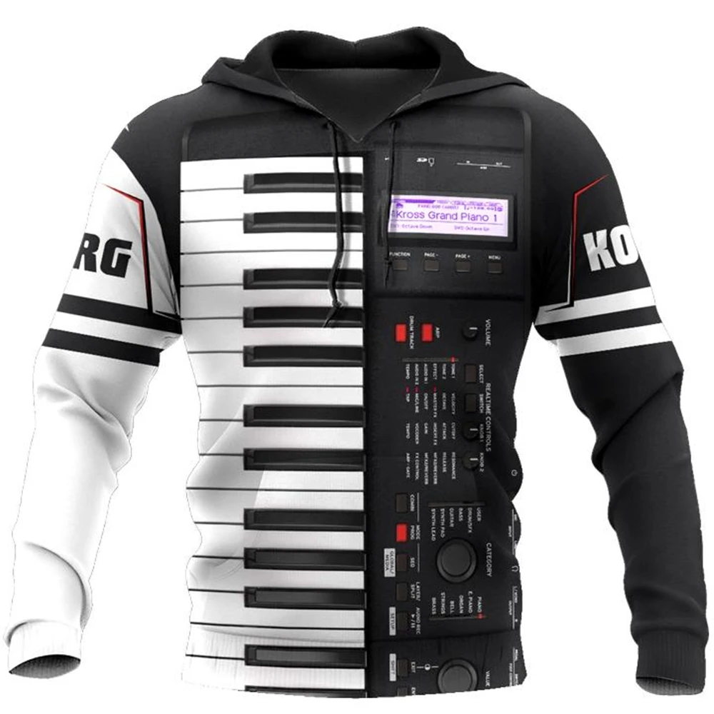 

Universe piano 3D hoodie/sweatshirt hoodie for men and women spring and autumn strip pullover musical instrument