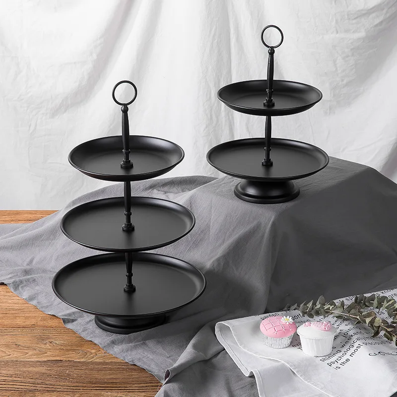 Metal Cake Stand Sweet Luxury Round Plate Fruit Nut Tray Charger Plates For Home Wedding Table Decoration