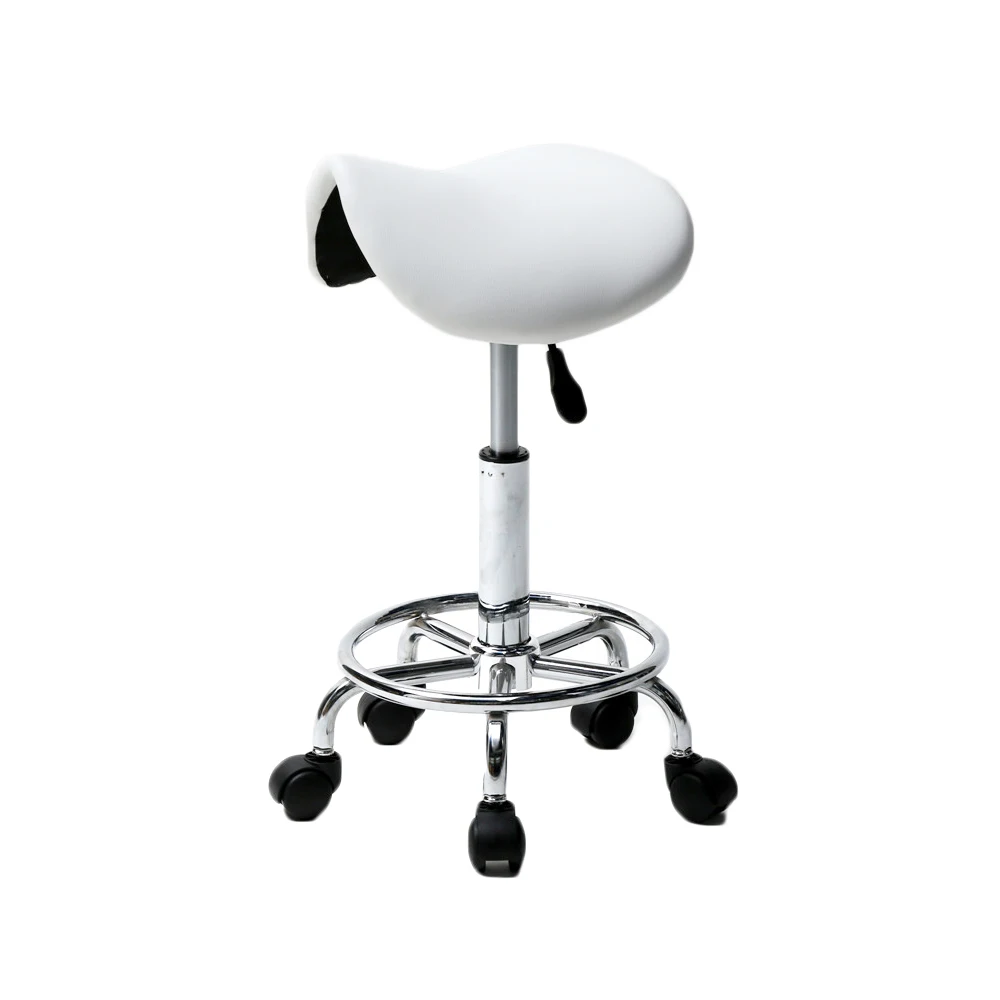 2Colors Adjustable Saddle Stool Ha Ha Feet Rotation Bar Stool  Leather Stool Height Adjustable Bar Chair Work Rotating Chair