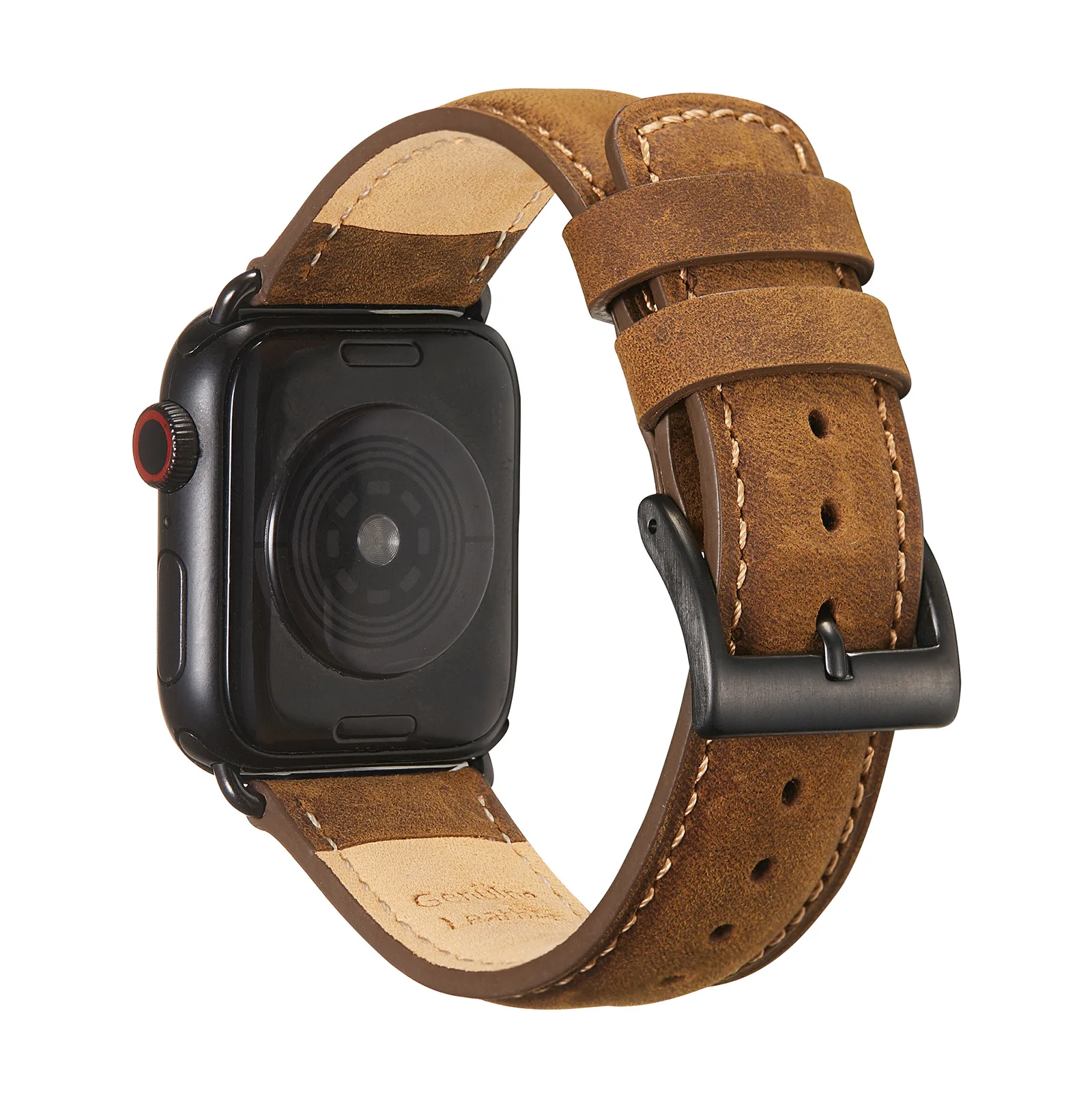 De cuero de Caballo Loco Correa Compatible con Apple reloj 44mm 42mm 40mm 38mm banda de la venda de reloj para iWatch serie/7/6/SE/5/3 pulsera
