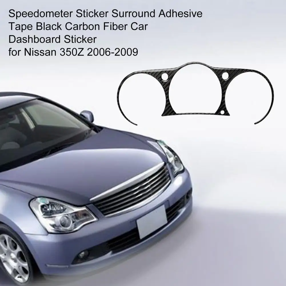 Speedometer Sticker Surround Adhesive Tape Black Carbon Fiber Car Dashboard Sticker for 350Z 2006 2009 Accessories