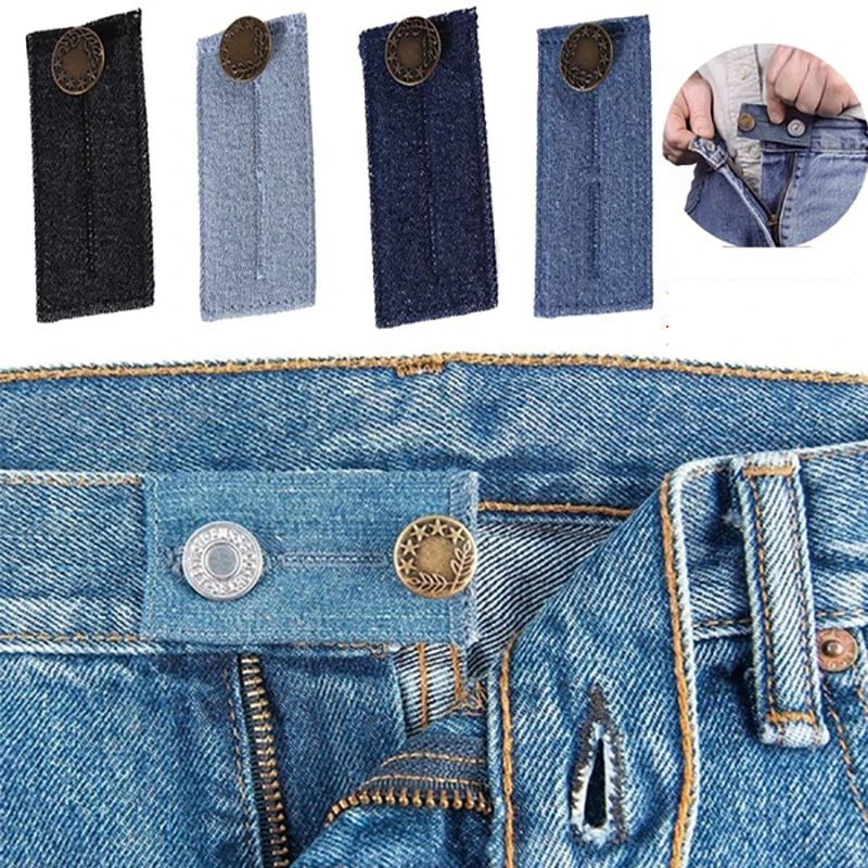 4Pcs Extenders Elastic Extended Buttons Adjustable Multi Use Pants DIY Denim Fastener Jeans Waist Clothes Buckle Extension Snap image 5