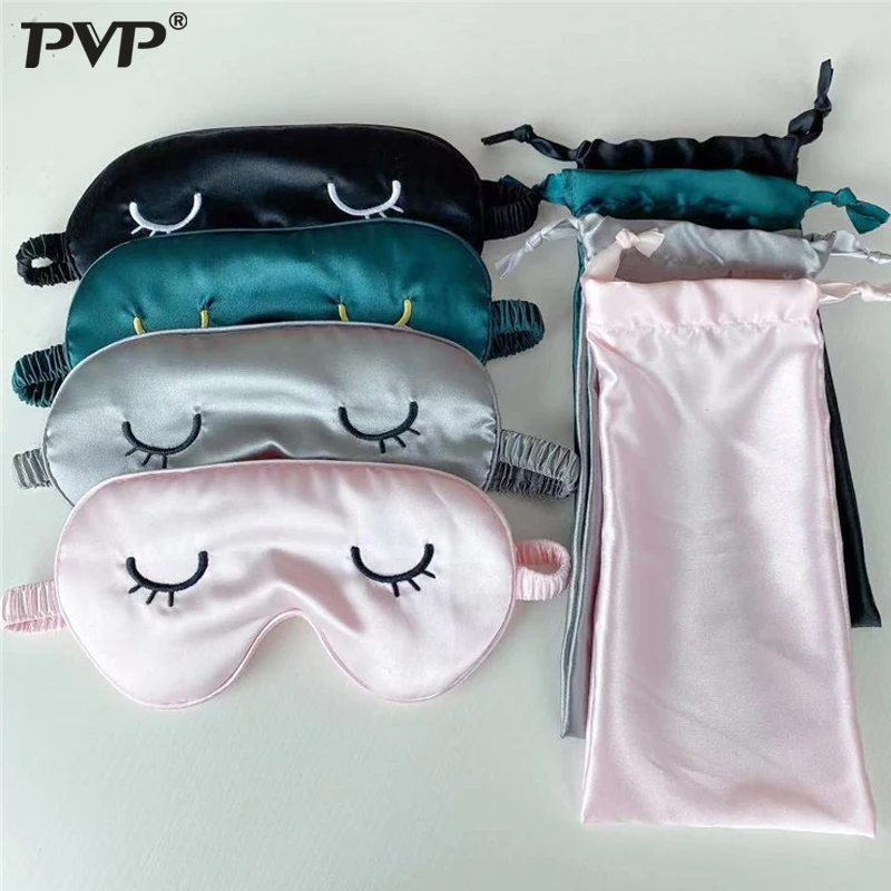 1pcs Eye Cover Silk Sleep Eye Mask Sleeping Padded Shade Patch Eyemask Blindfolds Women Men Travel Sleep masks for relax