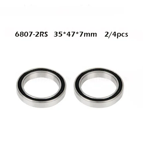 2/4Pcs 6807-2RS 6807RS 6807rs 6807 rs Deep Groove Ball Bearings 35x47x7mm Free shipping High Quality