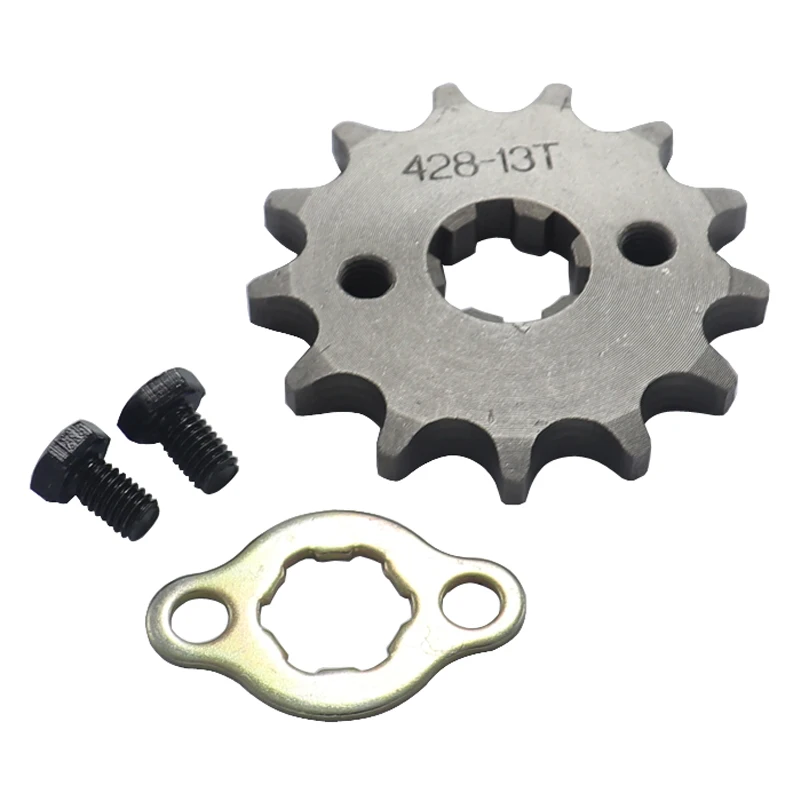 Łańcuch 428 13T 17mm 20mm Przednia Zębatka Silnika Do Motocykli Crossowych, ATV, Gokartów, Quadów, Pitbike'ów, Buggy'ów i Motocykli o Pojemności od 50cc do 125cc