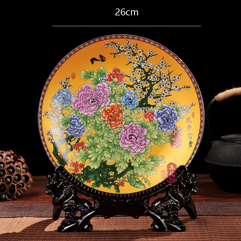 

Jingdezhen Ceramic Art Hanging Plate Blue And White Famille Decoration Plate Modern Chinese Style Living Room Craft Ornament