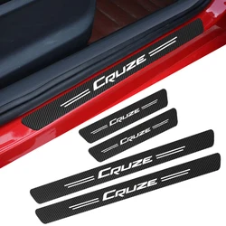 4X Car Styling Door Sill Protector Carbon Fiber Stickers For Chevrolet Cruze 2020 2019 2018 2017 2016 2015 2014 2013 2012 2011