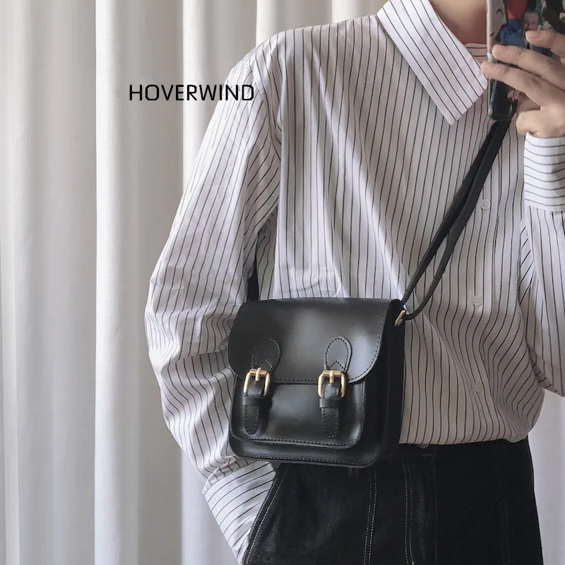 Unisex PU Leather Mini Crossbody Bags Vintage High Quality Small Square Shoulder Bag Female Flap Purse Mobile Phone Packet Bolsa