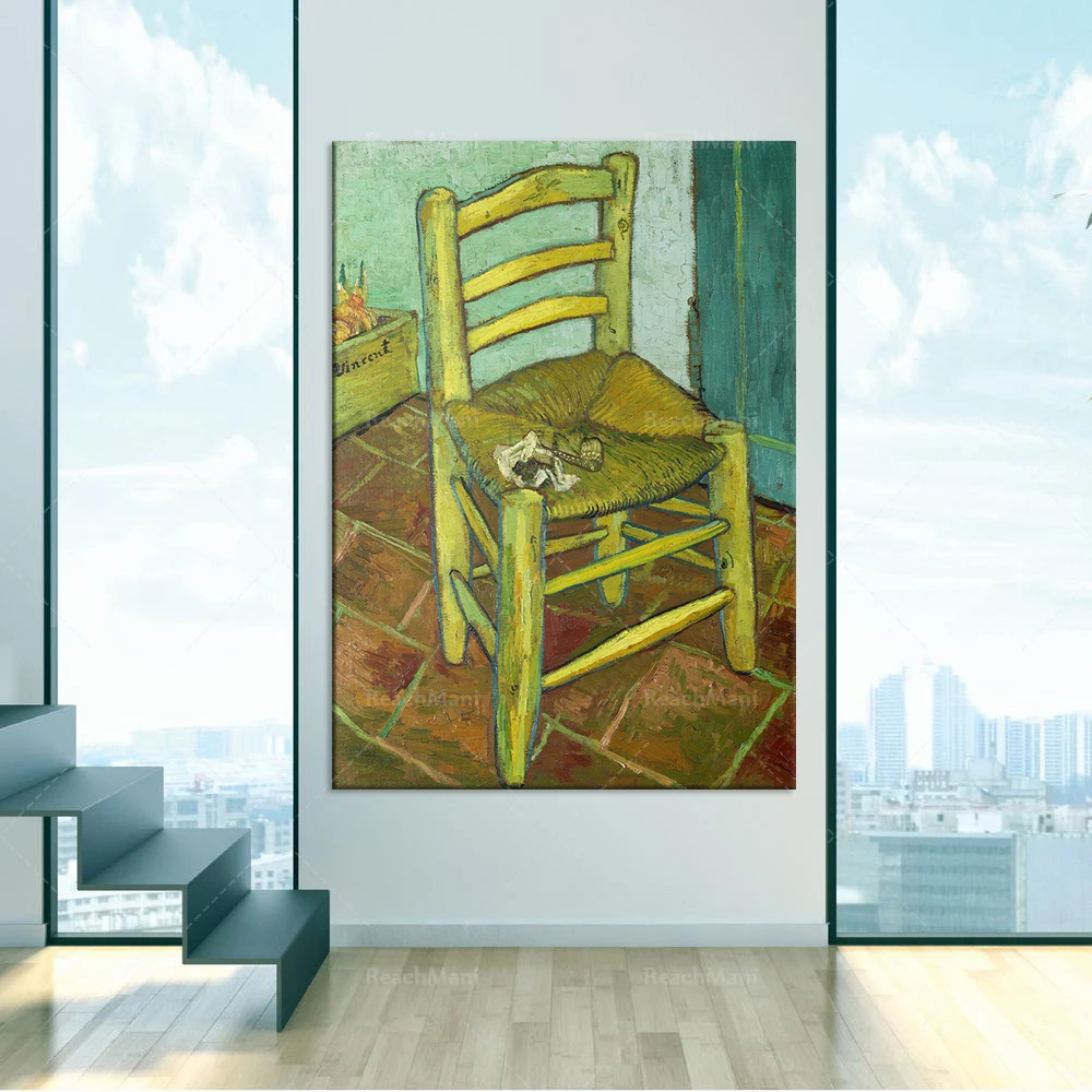 كرسي الأنابيب دي فنسنت فان جوخ-فنسنت (1888) - طباعة فنية peinture affiche decoration murale-Goff sich fumer du tabac، affiche c
