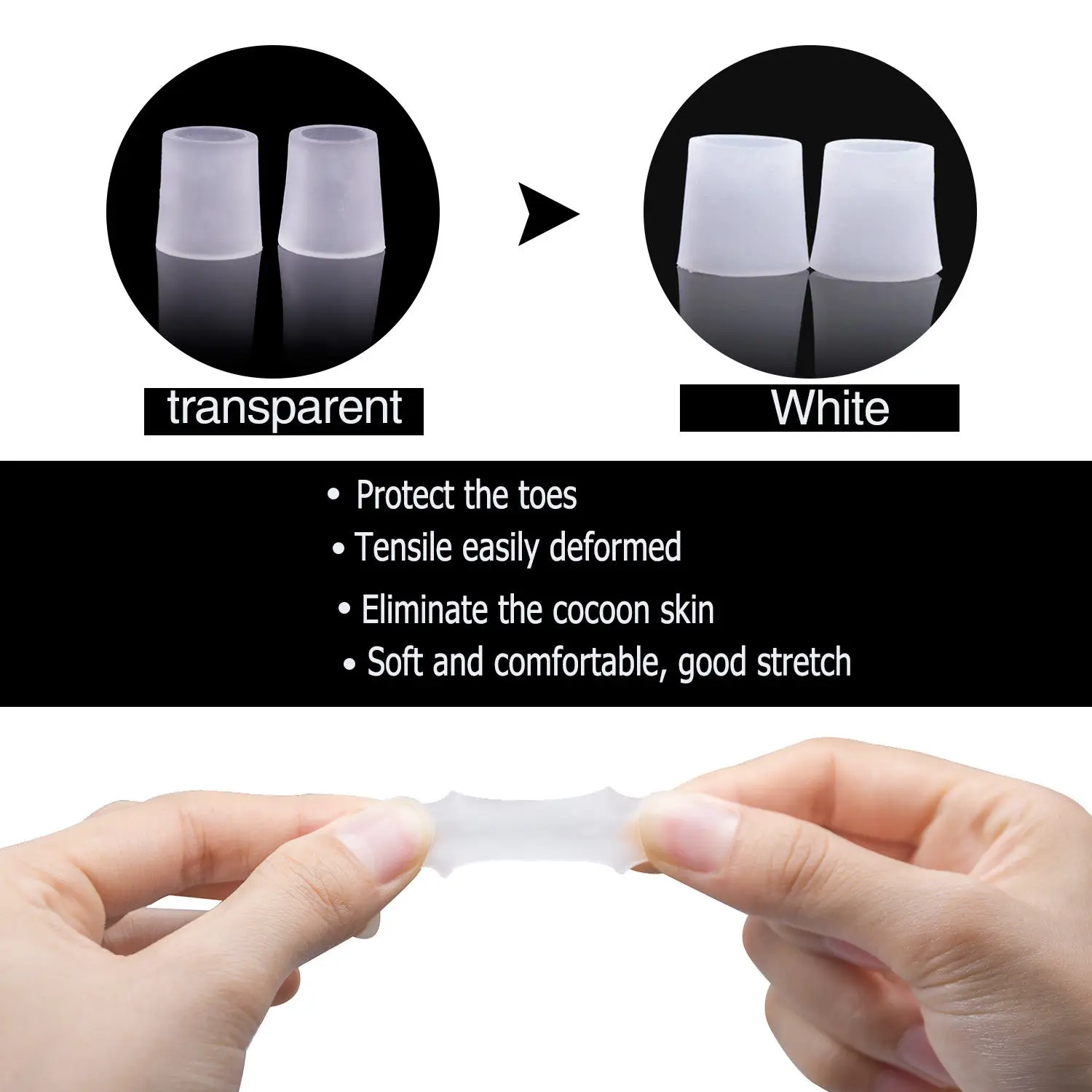 2 stücke Transparent Gel Finger Schutz Fuß Mais Corrector Hammer Toe Separator Fuß Suppor Toe Pflege Produkt Corrector Hammer