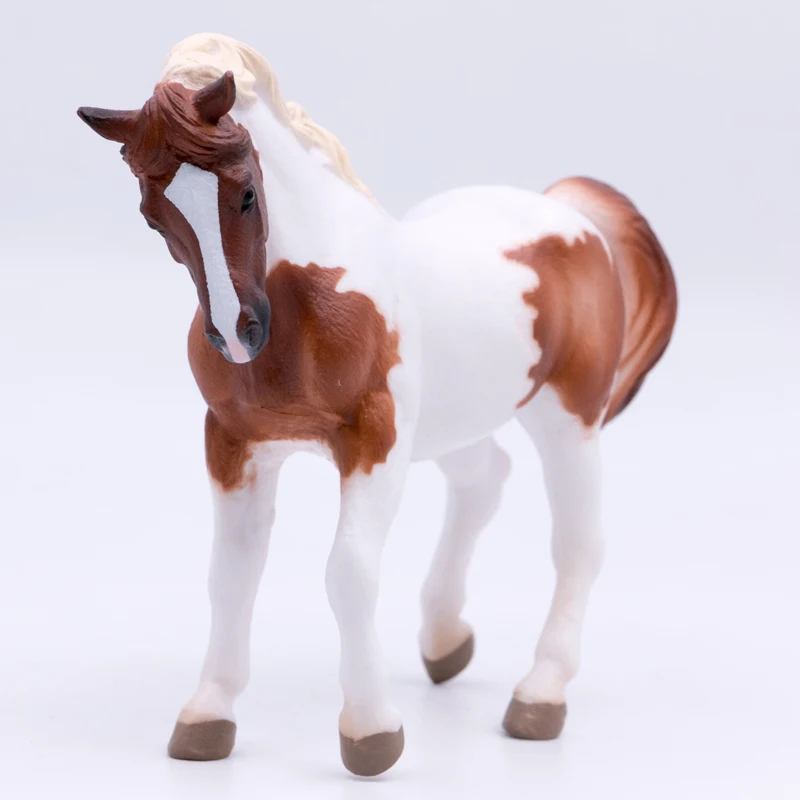 2021 CollectA Horse Country Farm AnimalsChincoteague Pony - Chestnut Pinto 1:20 PVC Figure Model Toys for Kids #88929