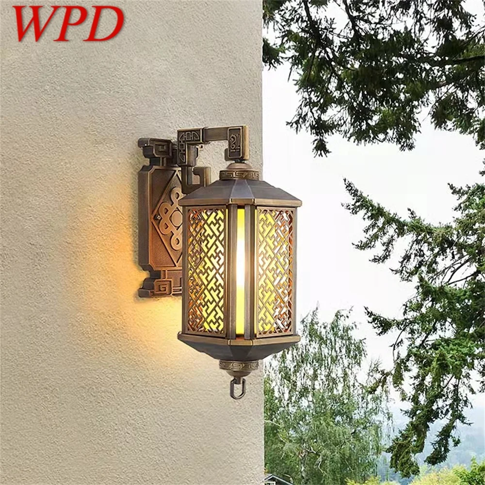 

WPD Outdoor Bronze Light LED Wall Lamps Sconces Classical Waterproof Retro for Home Balcony Decoration