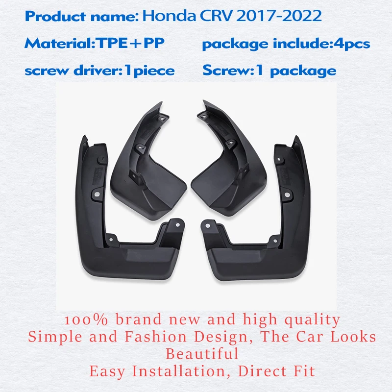 Garde-boue avant et arrière pour Honda CRV 2017, 4 pièces, 2022 – CR-V, garde-boue, accessoires de voiture, styline automobile