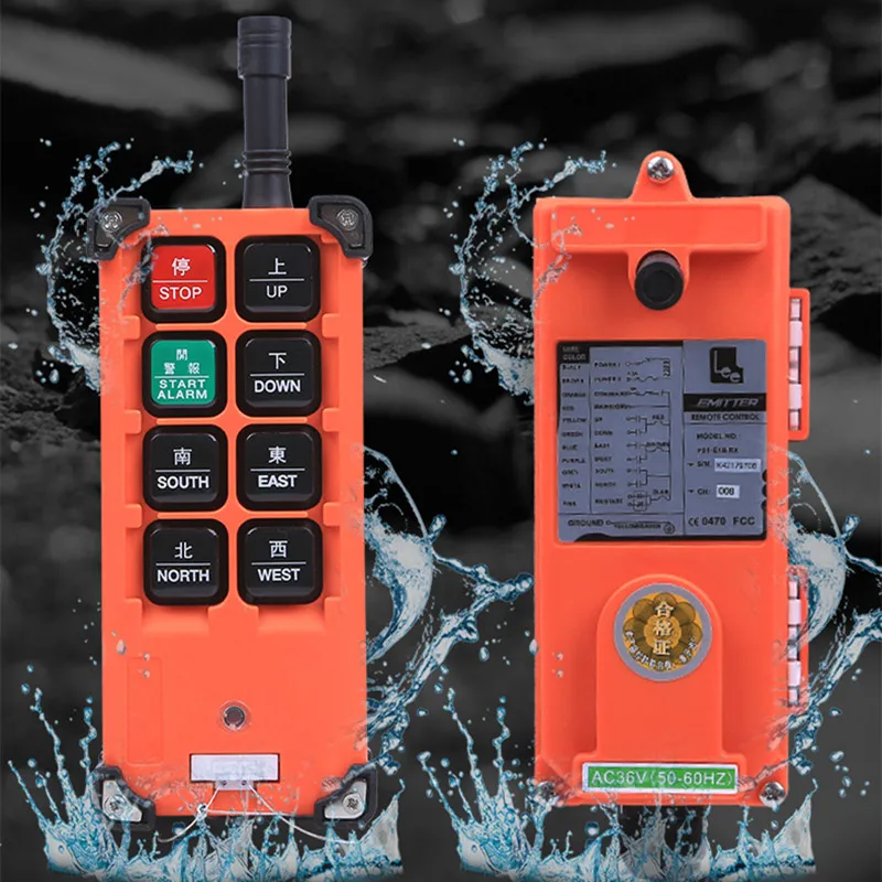 

Wireless Industrial Remote Controller Switches Hoist Crane Control Lift Crane 1/2 Transmitter + 1 Receiver F21-E1B 6 Channels