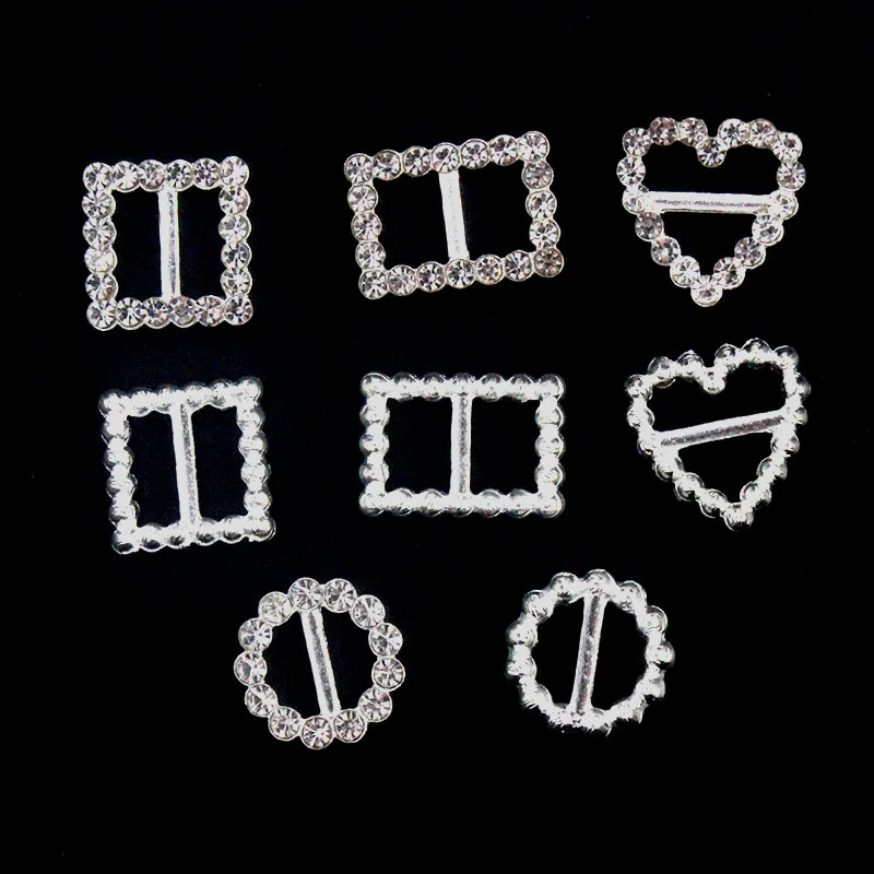 20Pcs Metal Buckles With Rhinestone For Bikini Bra Decoration Diy Belt Rings Sewing Bag Accessories bra rings and sliders strap