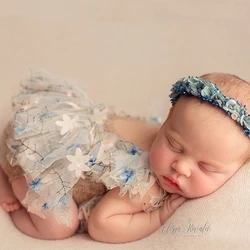 Newborn Photography Outfit Baby Headwear Lace Clothes Set for Photo Shoot Girl Dress Skirt  Jumpsuit Photobooth Props Accessorie