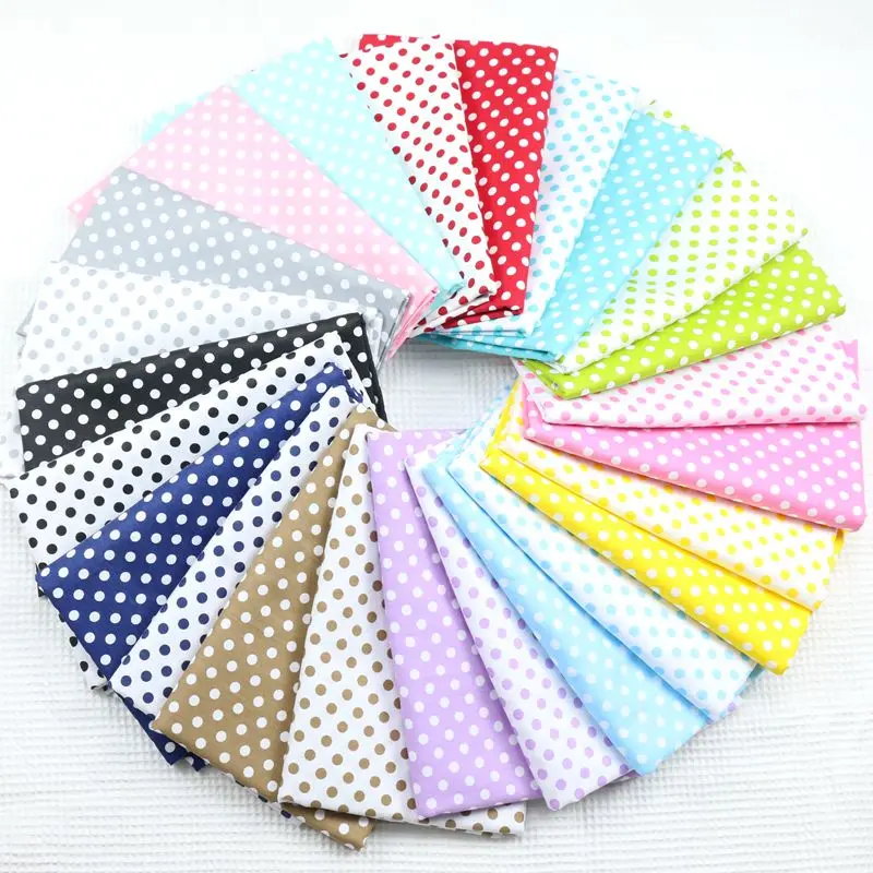 Delicate 0.8cm Polka Dot 100% cotton Fabric Quilting fabric Clothes Home Textile Bedding Sewing Doll Cloth DIY B01