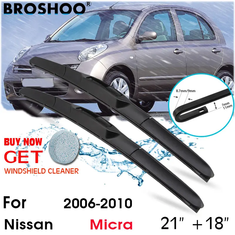 

Car Wiper Blade Front Window Windscreen Windshield Wiper Fit Blades Accessories For Nissan Micra 21"+18" 2006-2010