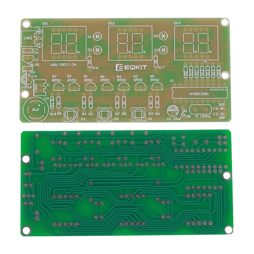 DIY Electronic Kit C51 6 Bits Digital Tube Clock Alarm Clock Kit Soldering Practice Suite with Buzzer LED Display Components