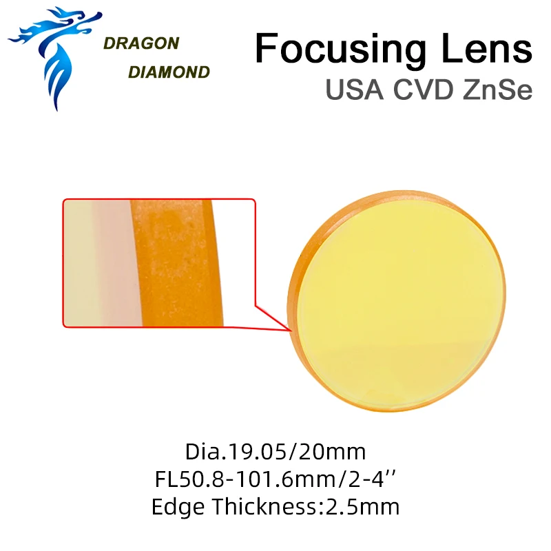 II-VI USA ZnSe Focus Lens Diameter 19.05/20mm FL 50.8-63.5mm 2-2.5\