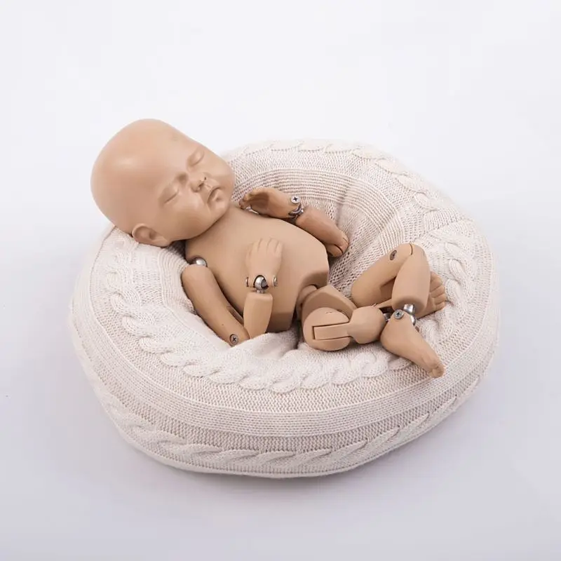 Newborn Photography Props Accessories Cushion Knitted Wool Baby Posing Pillow Boys Girls Studio Photo Shooting Bean Bag Pillow