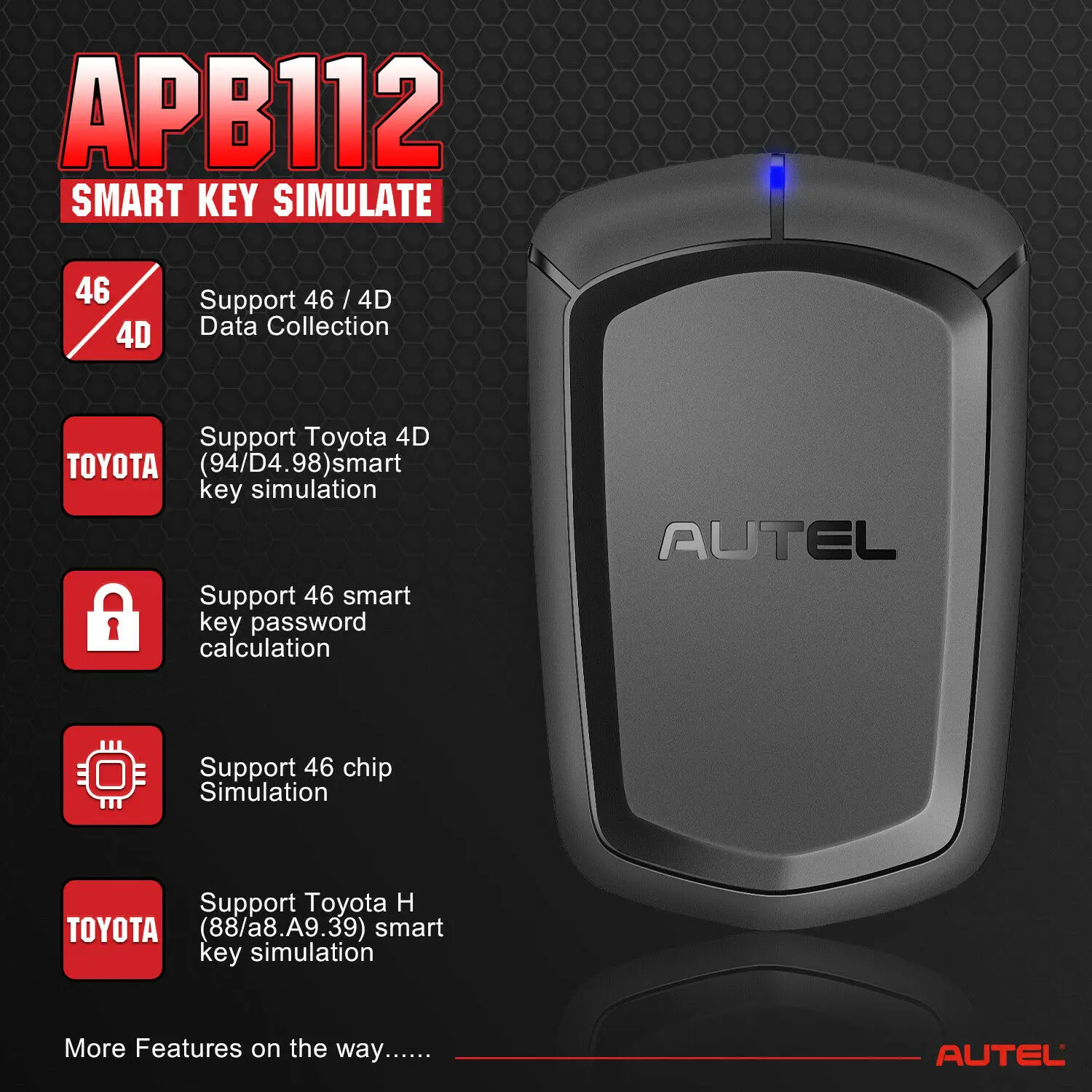 Autel APB112 Smart Key Simulator,G-BOX3 Key Accessory Tool Work with IM508, IM508S, IM608, IM608 Pro, IM608 II