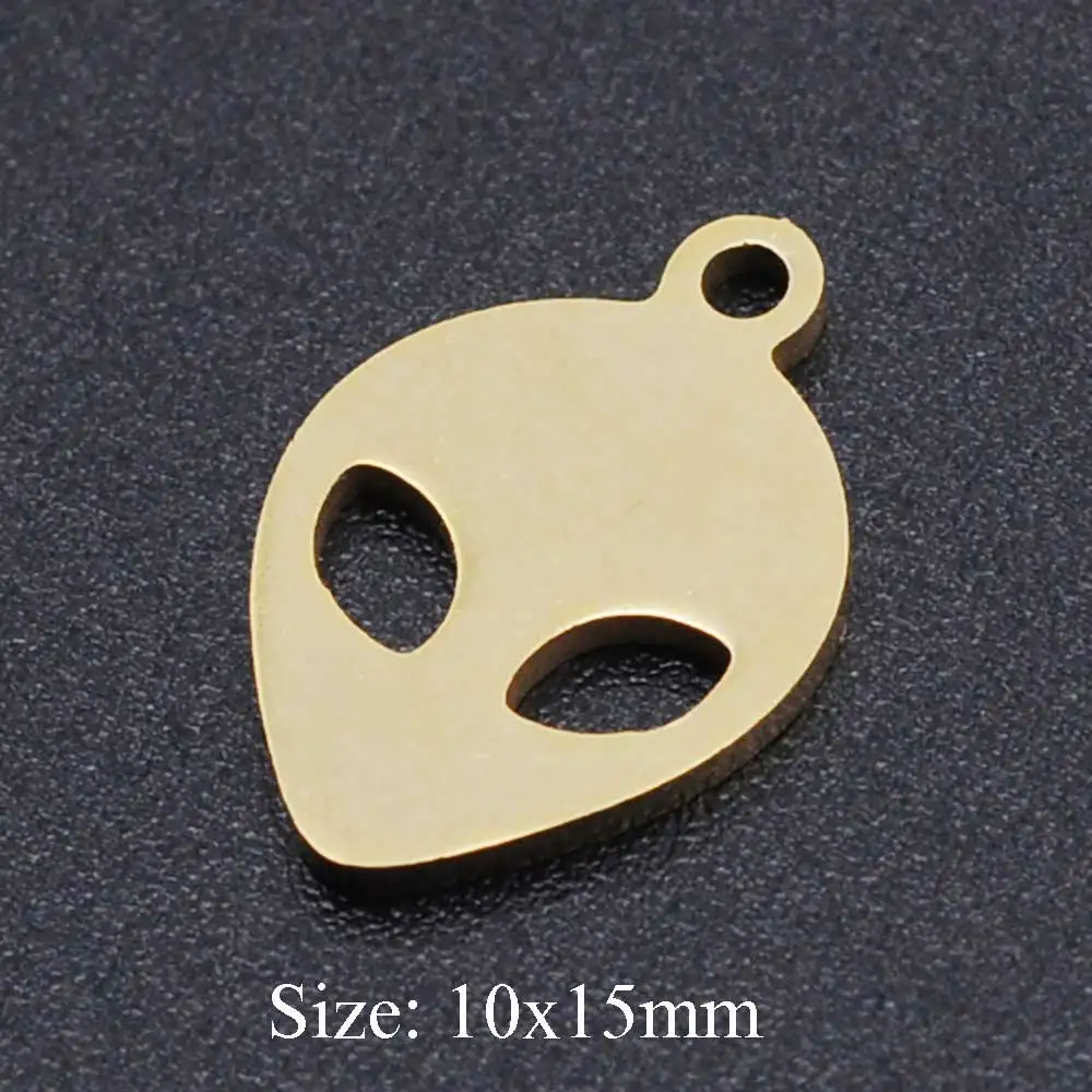 10pcs/lot 316 Stainless Steel Aliens Charms Wholesale Accept OEM Order DIY Necklace Bracelet Making Charms Bracelets Pendants