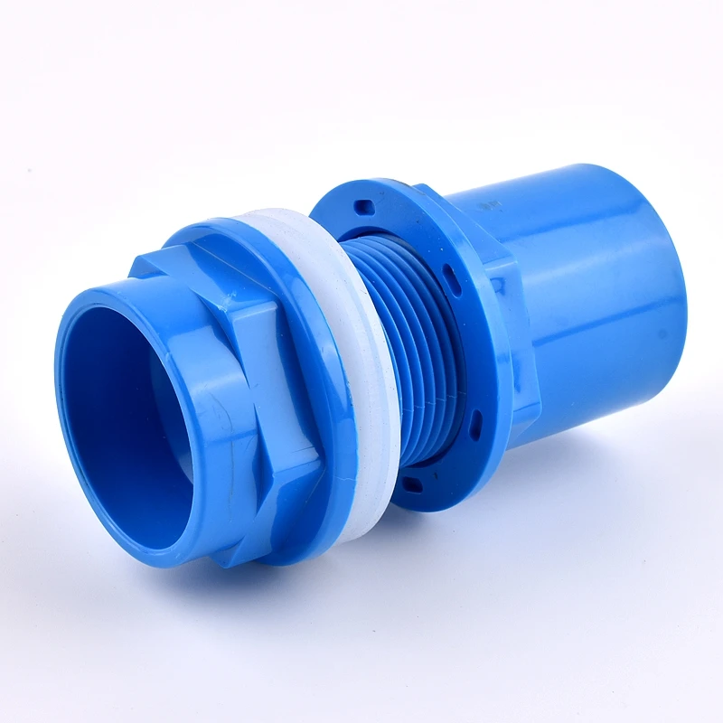 2~20pcs Blue I.D 20~50mm PVC Aquarium Butt Fish Tank Pipe Drainage Connector Thicken UPVC Pipe Drain Adapter Inlet Outlet Joints