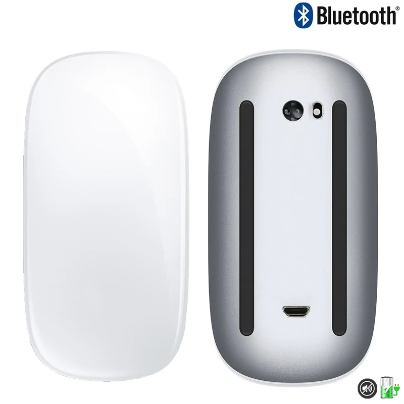 Bluetooth Draadloze Magic Mouse 2 Slanke Boog Touch Muis Ergonomische Mute Optische Usb-Computer Ultra-Dunne Laser Muizen Voor Apple Mac Pc