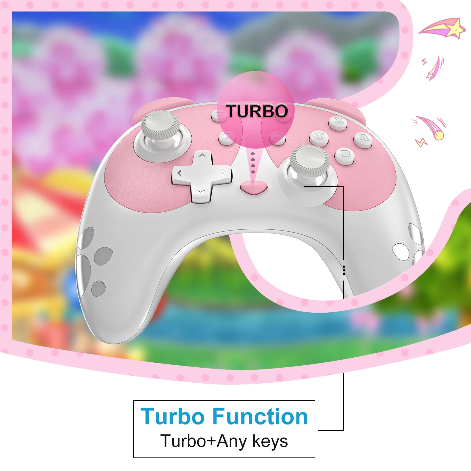 Wireless Bluetooth Girls Pink Panda Gamepad Console Remote Controller Pro Wake Up Gamepads For Nintendo Switch Windows PC