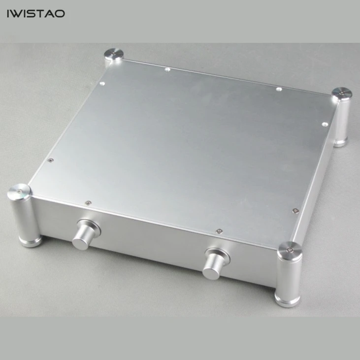 IWISTAO Aluminum Casing of Tube Amplifier Sandblasting Silver Process HIFI DIY No Cutting Holes on Upper Cover  Chasis