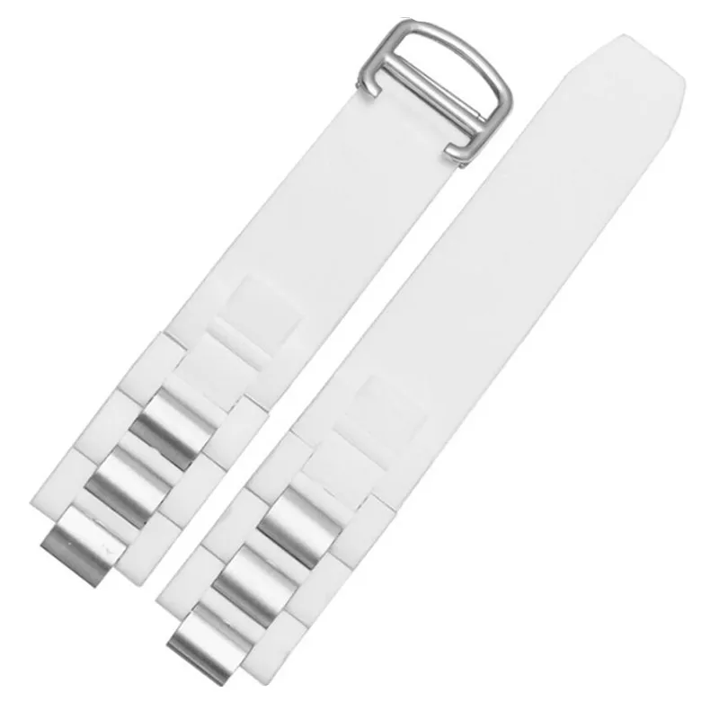 Quality Silicone Watchband 10mm Black Waterproof Strap For car 21 Chronoscaph & Autoscaph Watch bands strap DIY Replace