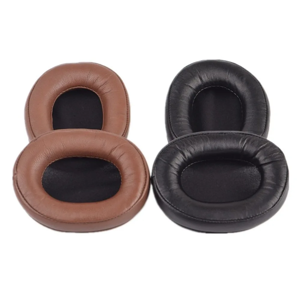 1Pair Sheepskin  Leather Memory Foam Headset Cushions Cover Earpads for Audio Technica ATH-MSR7 for Sony MDR-V6 Headphones