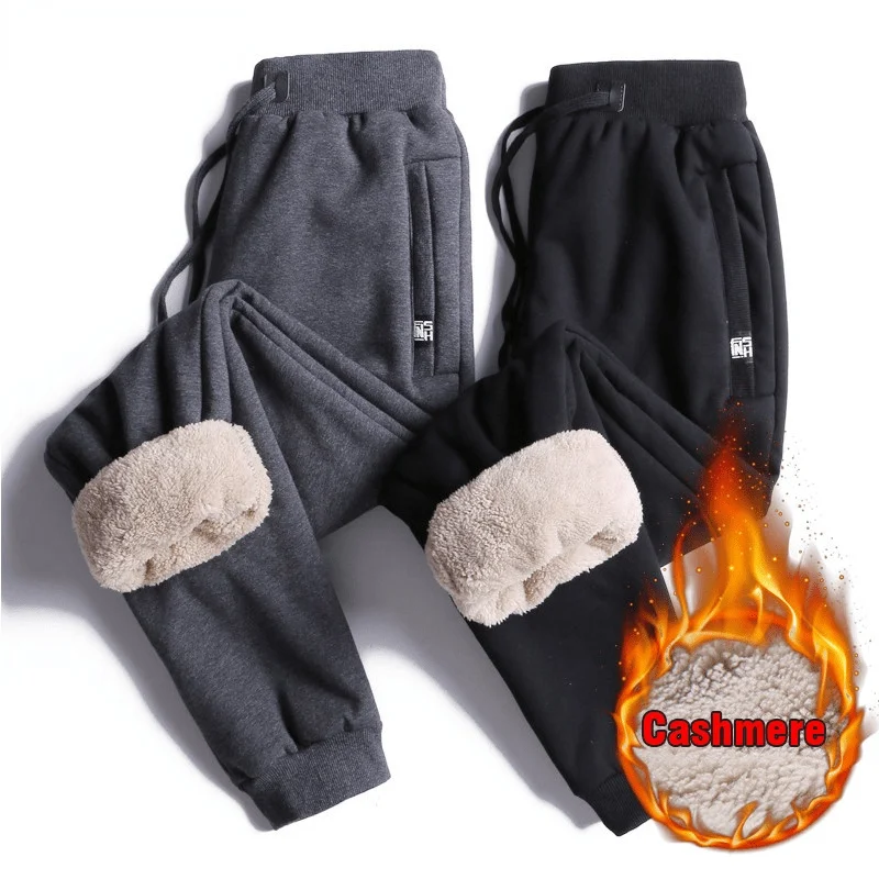 2026 New Men's Winter Super Warm Pants Fleece Joggers Thick Sweatpants Mens Zipper Trousers Streetwear Track Pants L-6XL 7XL 8XL