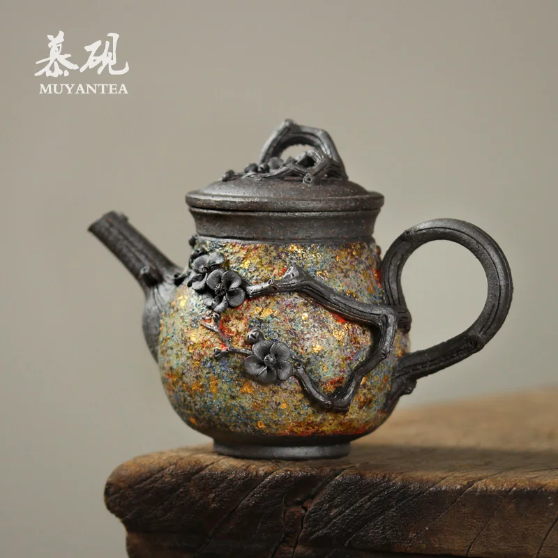 

tea pot firewood burning rock mine single pot Kung Fu tea set household ball hole teapot Japanese coarse pottery pot