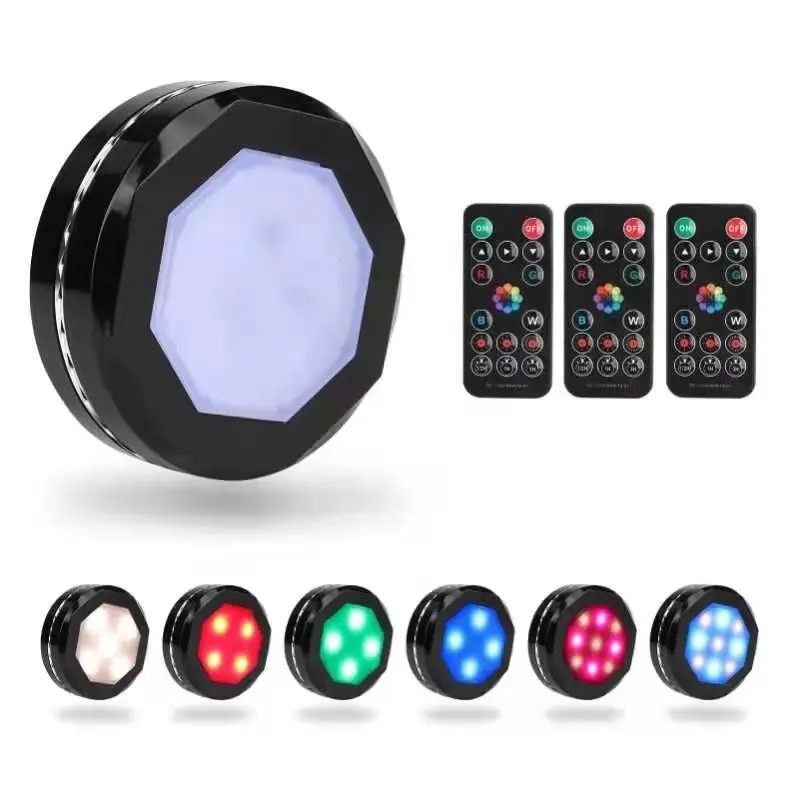 Ball Light Wireless RGB Color Remote Control Counter Light Corridor Bar Decoration Atmosphere Free Punch