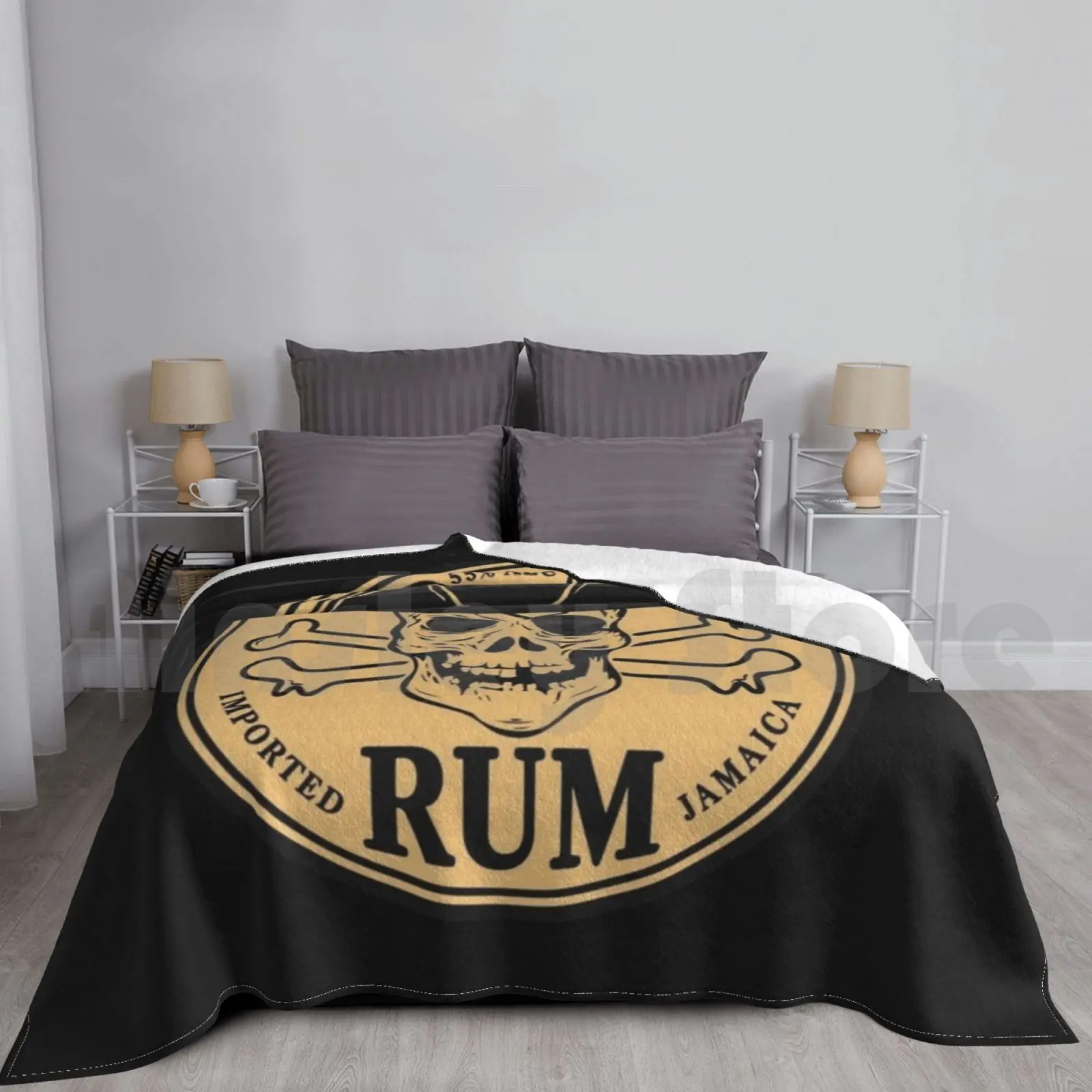 Imported Rum Jamaica Blanket Fashion Custom Rum Drinking Funny Drink Ocean Party Rum Ham Booze Drunk Liquor Pirate