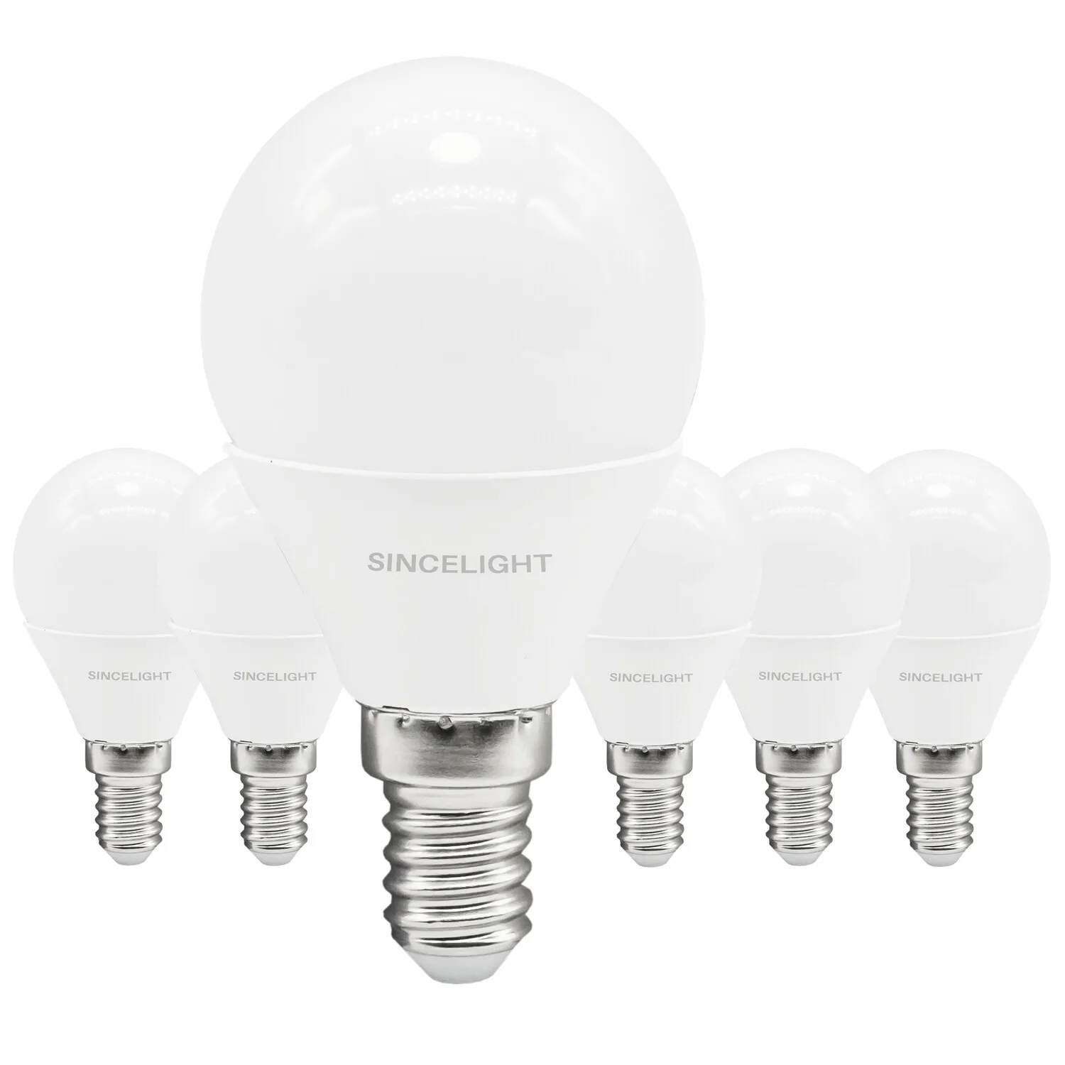 Pack of  6,E14 LED Golfball Light Bulb ( P45/Frosted / 5 Watt / 500 Lumens/50W Equivalent / Non-Dimmable / Small Edison Screw )